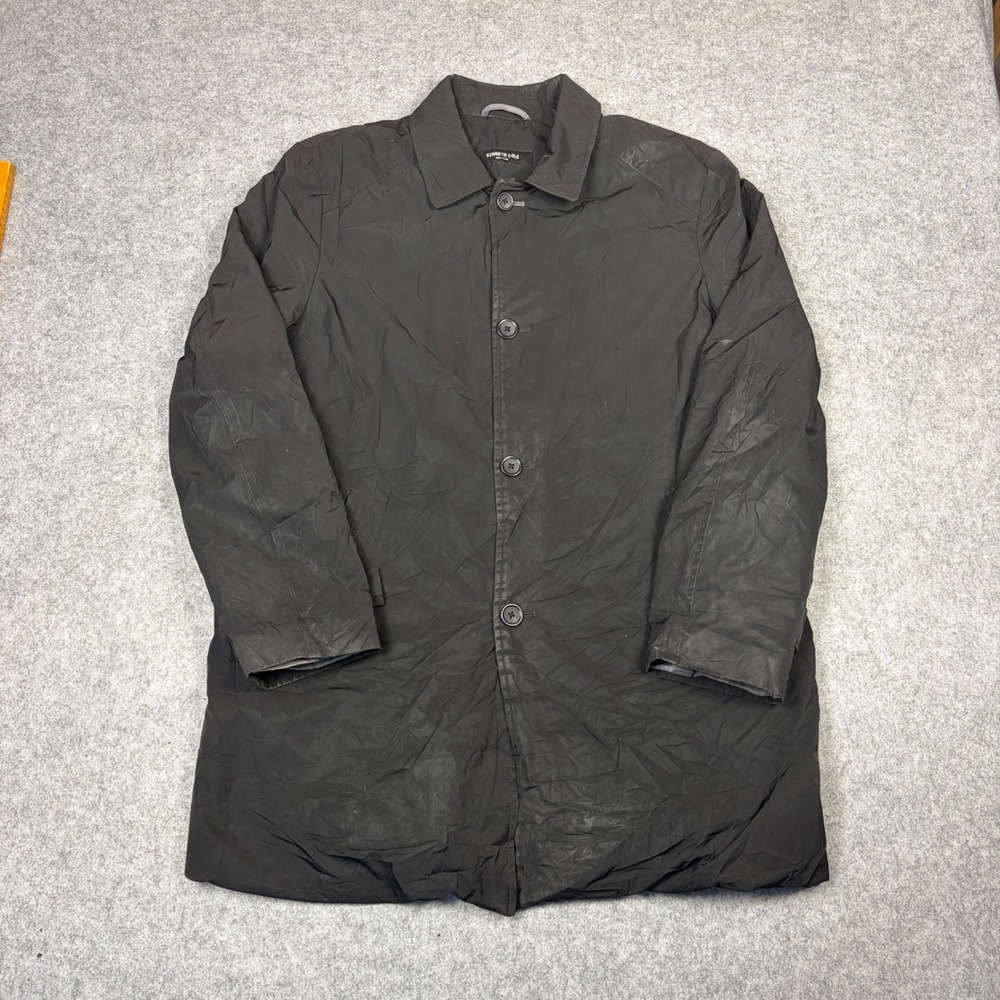 Kenneth Cole New York Mens Black Button Front Car Coat Jacket
